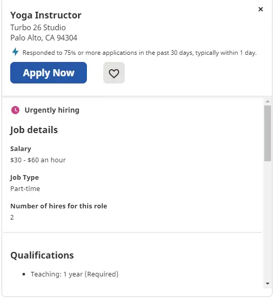 Yoga Instructor in Turbo 26 Studio 1 Yoga Instructor Job